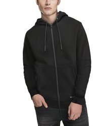Active Sport Casual Fleece Hoodie With Zipper - Black