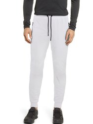 Active Sport Casual Jogger Fleece Pants With Zipper Pockets - White