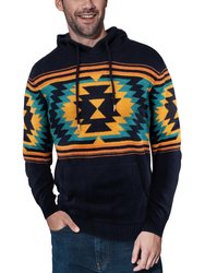 Aztec Hooded Sweater - Black