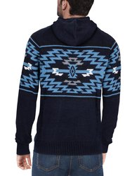 Aztek Print Pullover Hoodie Sweater