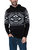 Aztek Print Pullover Hoodie Sweater - Black