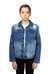 Boys Distressed Ripped and Stitched Denim Jackets - Med Blue