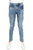 Boys Husky Slim Fit Distressed Pants With Knee Rips - Light Blue