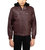 Boys Motorcycle Pu Leather Jeans With Hoodie - Burgundy