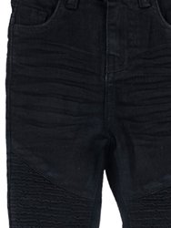 Boy's Slim Fit Distressed Moto Biker Denim Pants