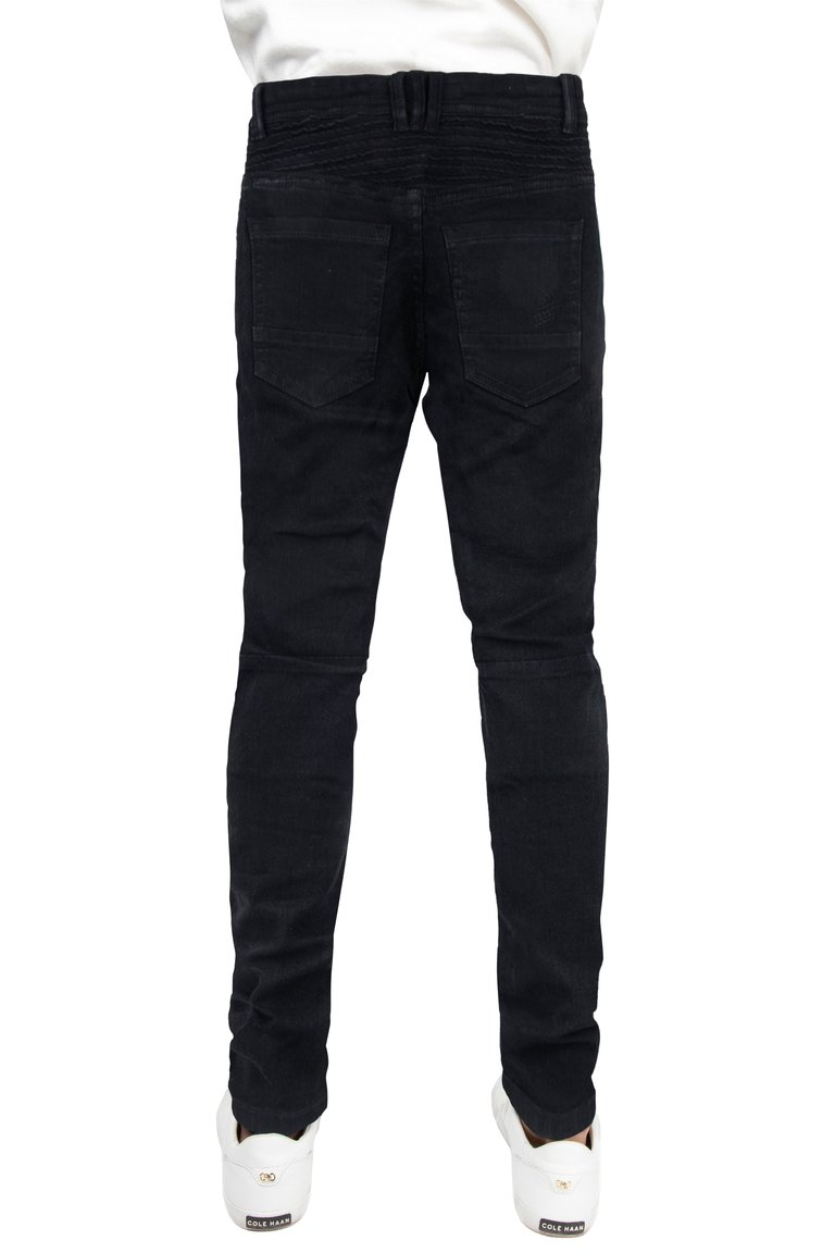 Boy's Slim Fit Distressed Moto Biker Denim Pants