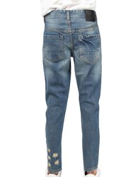 Boy's Slim Fit Heavy Rips Denim Pants