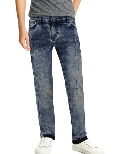 X RAY Boy's Slim Fit Light Washed Denim Jean Pants With Minor Rips product