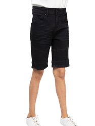 Boys Slim Fit Washed Biker Denim Shorts