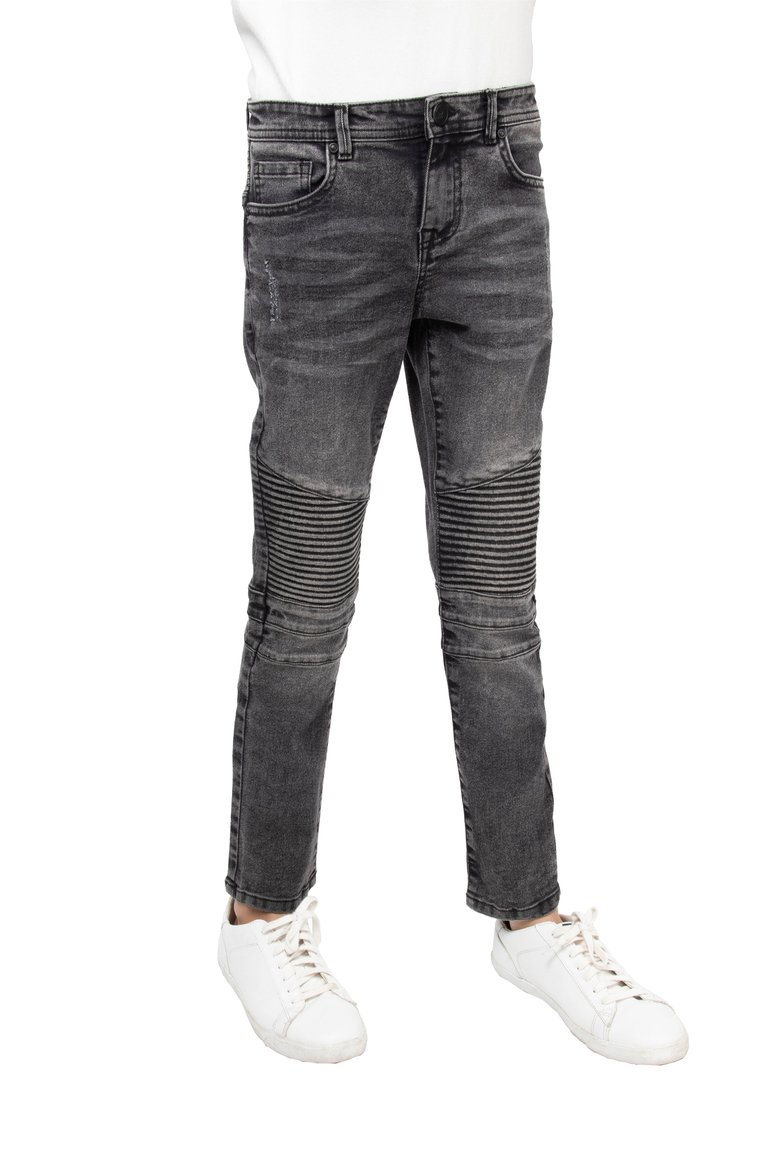 Boys Slim Fit Washed Biker Pants