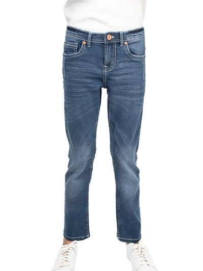 X RAY Boy's Slim Look Washed Denim Jeans with Saddle V Stitch product