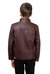 Boy's Stand Up Collar Motorcycle PU Leather Jacket with Sherpa Lining