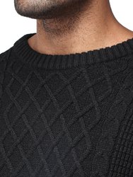 Cable Knit Mixed Texture Sweater