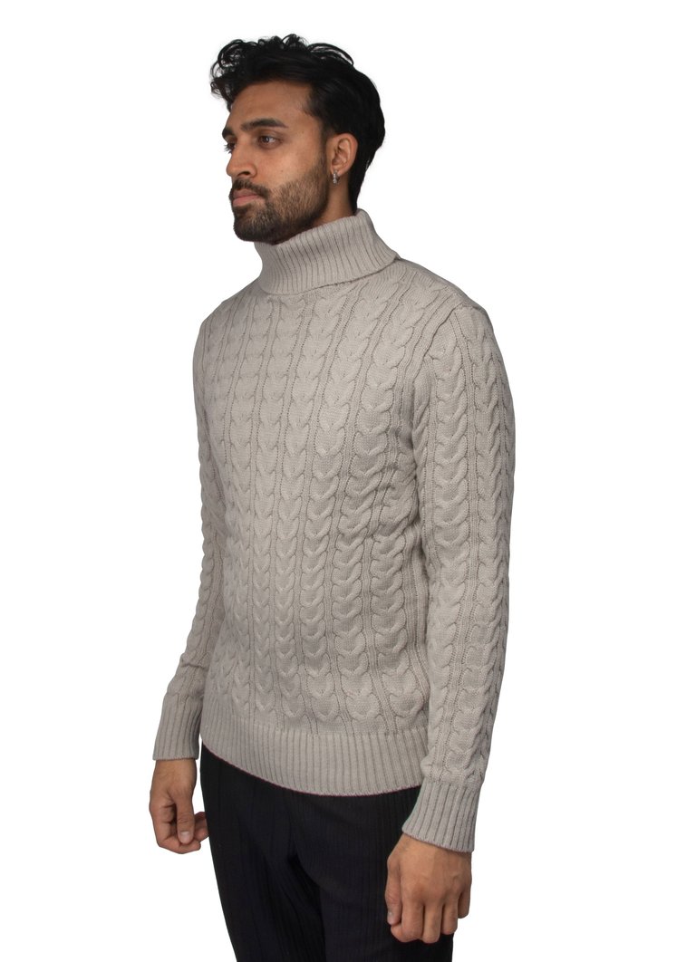 Cable Knit Turtleneck Fashion Sweater