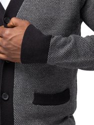 Casual Herringbone Cardigan Sweater
