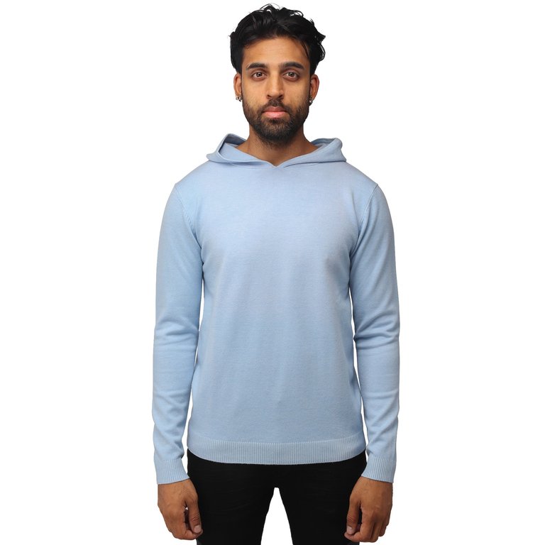 Casual Pullover Hoodie Sweater - Pastel Blue
