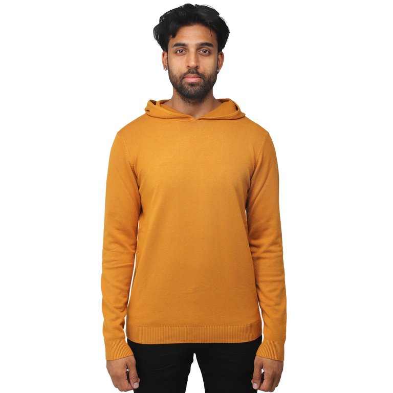 Casual Pullover Hoodie Sweater - Mustard