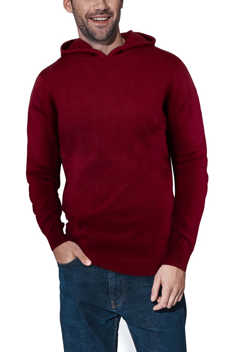 Casual Pullover Hoodie Sweater - Oxblood