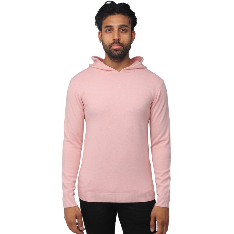 Casual Pullover Hoodie Sweater - Light Pink