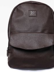 Classic Pu Leather Backpack - Dark Brown