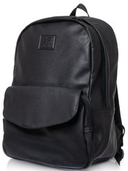 Classic Pu Leather Backpack - Black
