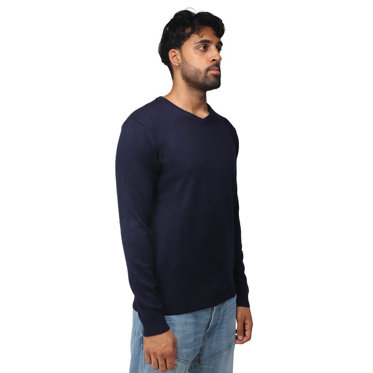 Classic V-Neck Sweater Navy