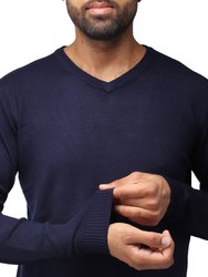 Classic V-Neck Sweater Navy