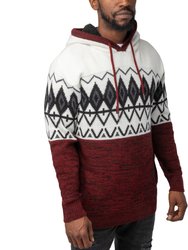 Color Block Pattern Hooded Sweater