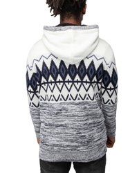 Color Block Pattern Hooded Sweater