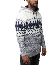 Color Block Pattern Hooded Sweater