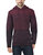Colorblock Knitted Pullover Hooded Sweater - Burgundy