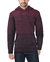 Colorblock Knitted Pullover Hooded Sweater - Burgundy