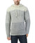 Colorblock Knitted Pullover Hooded Sweater - Oatmeal White