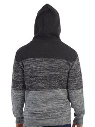 Colorblock Knitted Pullover Hooded Sweater