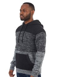 Colorblock Knitted Pullover Hooded Sweater