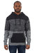 Colorblock Knitted Pullover Hooded Sweater - Grey