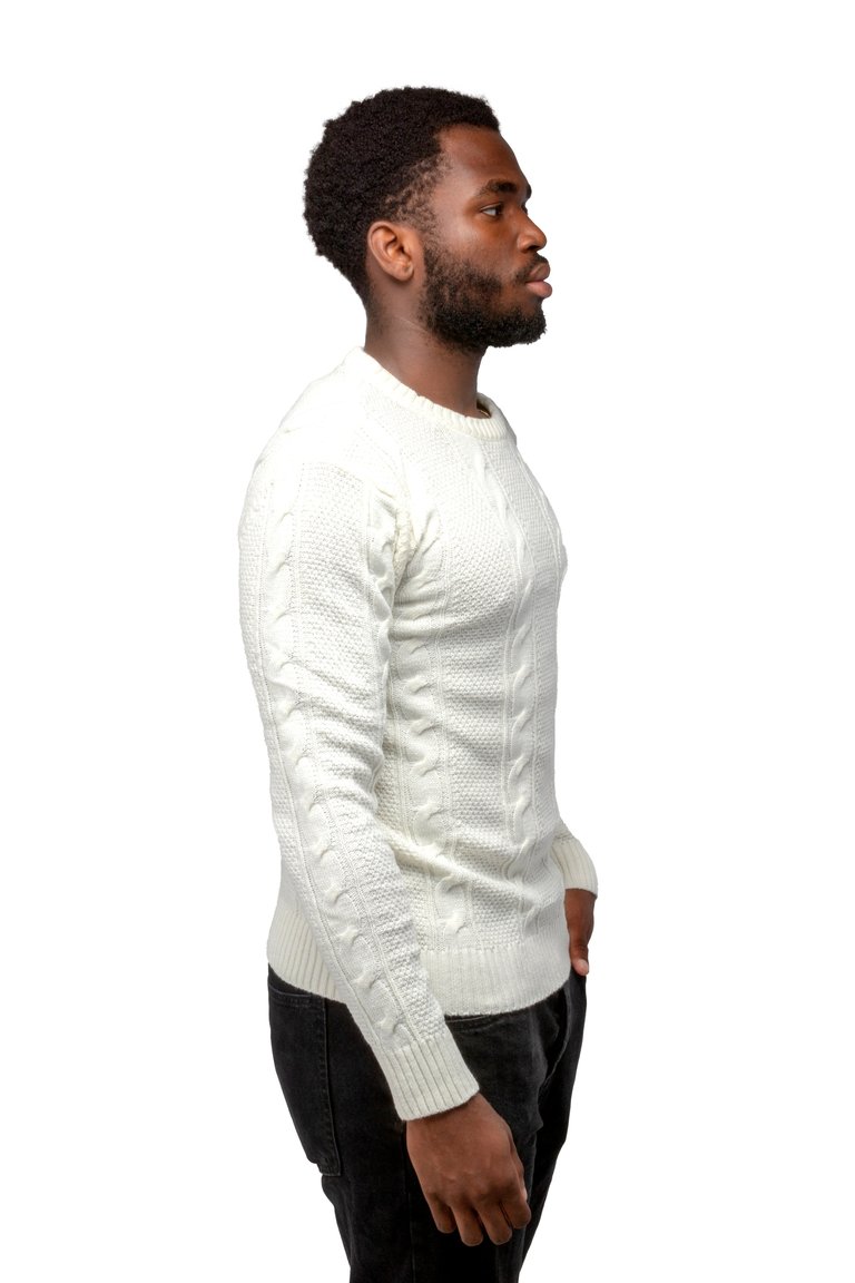 Crewneck Cable Knitted Pullover Sweater
