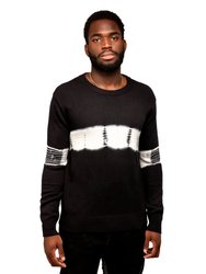 Crewneck Tie Dye Fashion Sweater - Black/White