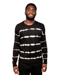 Crewneck Tie Dye Fashion Sweater - Black/White