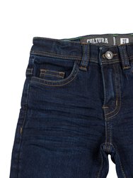 Cultura Little Boys Slim Wash Accent Stitch Denim Pants