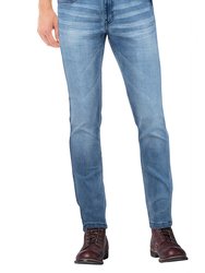 Cultura Men's Super Stretch Washed Denim Jeans - Medium Blue
