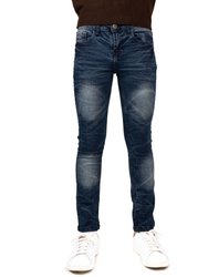 Cultura Skinny Jeans For Boys Teens Distressed Denim Pants - Medium Blue