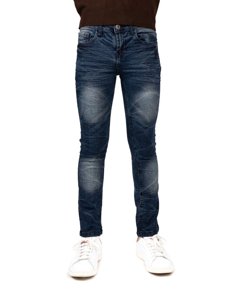 Cultura Skinny Jeans For Boys Teens Distressed Denim Pants - Medium Blue