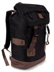 Duffle Backpack Large Canvas Retro Rucksack - Black Brown