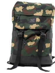 Duffle Backpack Large Canvas Retro Rucksack - Camo/Black