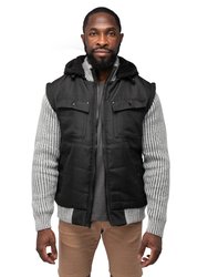 Hooded Vest Ribbed Sweater