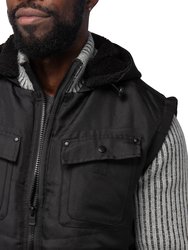 Hooded Vest Ribbed Sweater