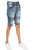 Kids Moto Biker Jean Shorts Slim Fit Boys Denim Shorts Stretch Washed Distressed