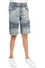 Kids Moto Biker Jean Shorts Slim Fit Boys Denim Shorts Stretch Washed Distressed