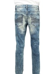 Little Boys Slim Fit Biker Denim Jeans